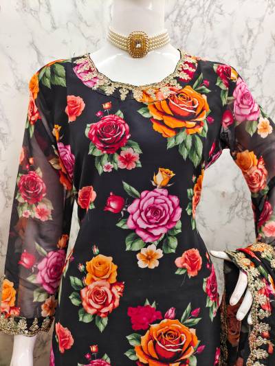 DN 009 BY THREAD THRILL DESIGNER GEORGETTE SALWAR SUIT WHOLESALER IN INDIA